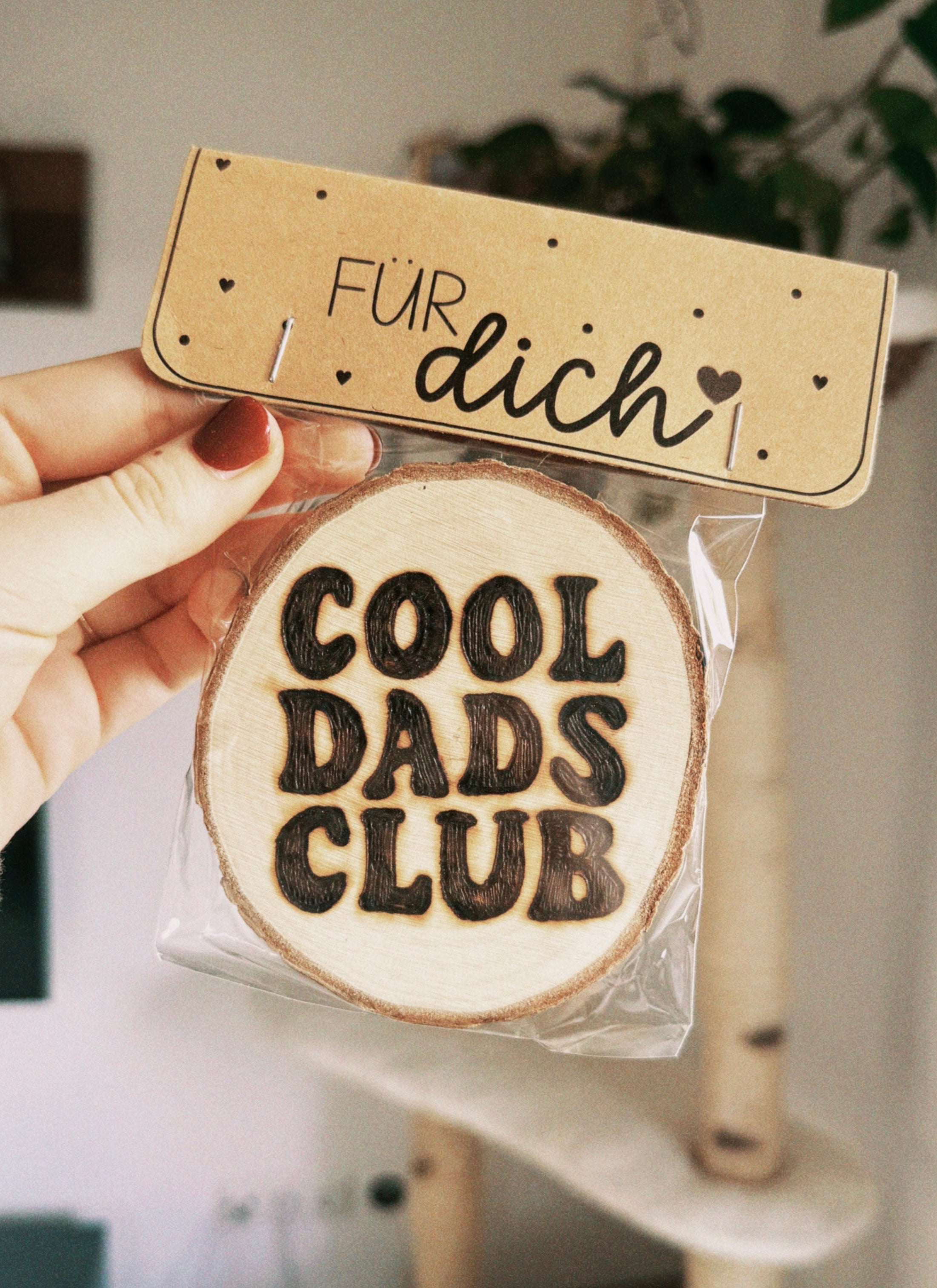 Holzscheibe / Untersetzer „cool Dad “