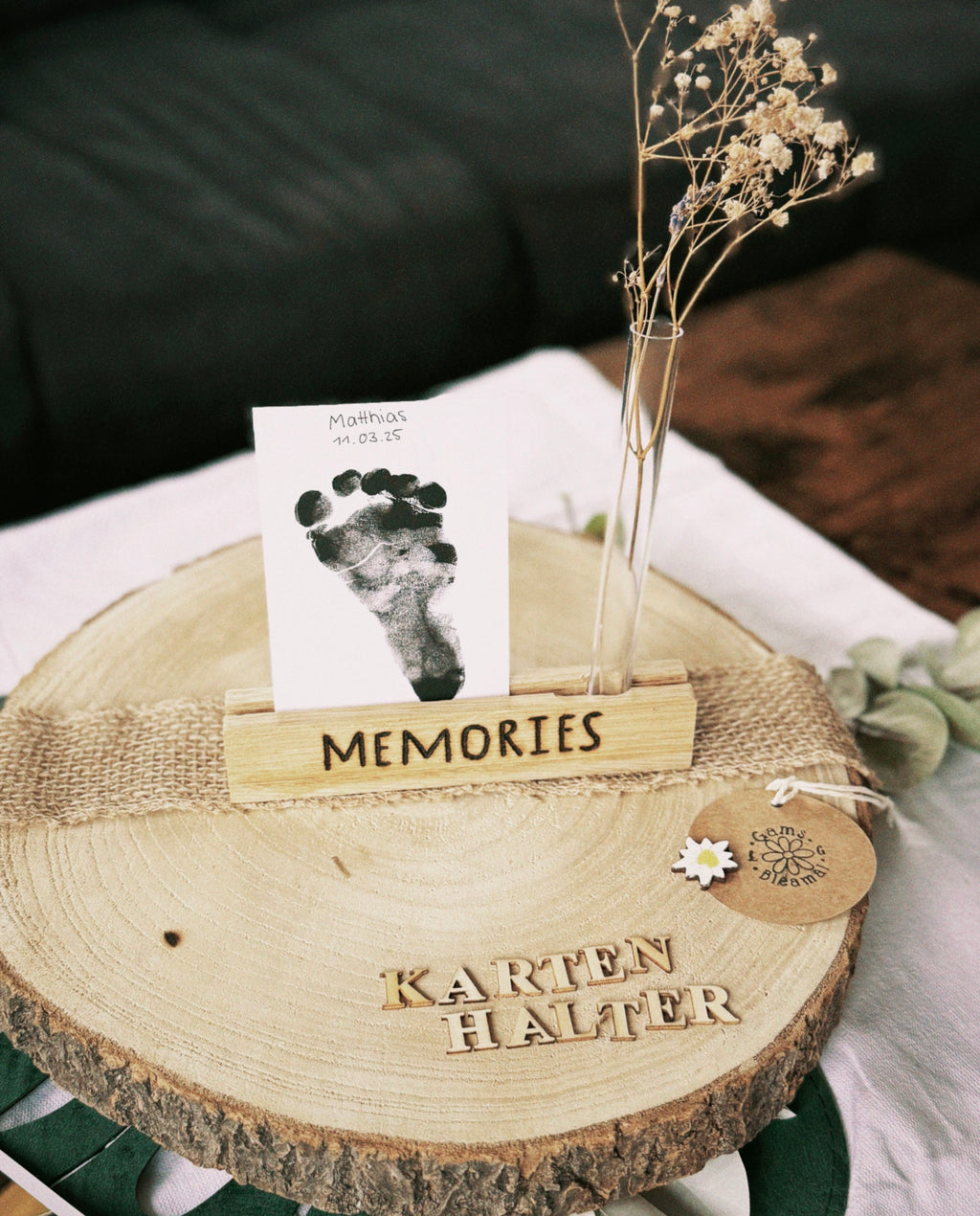 Kartenhalter mit Glas