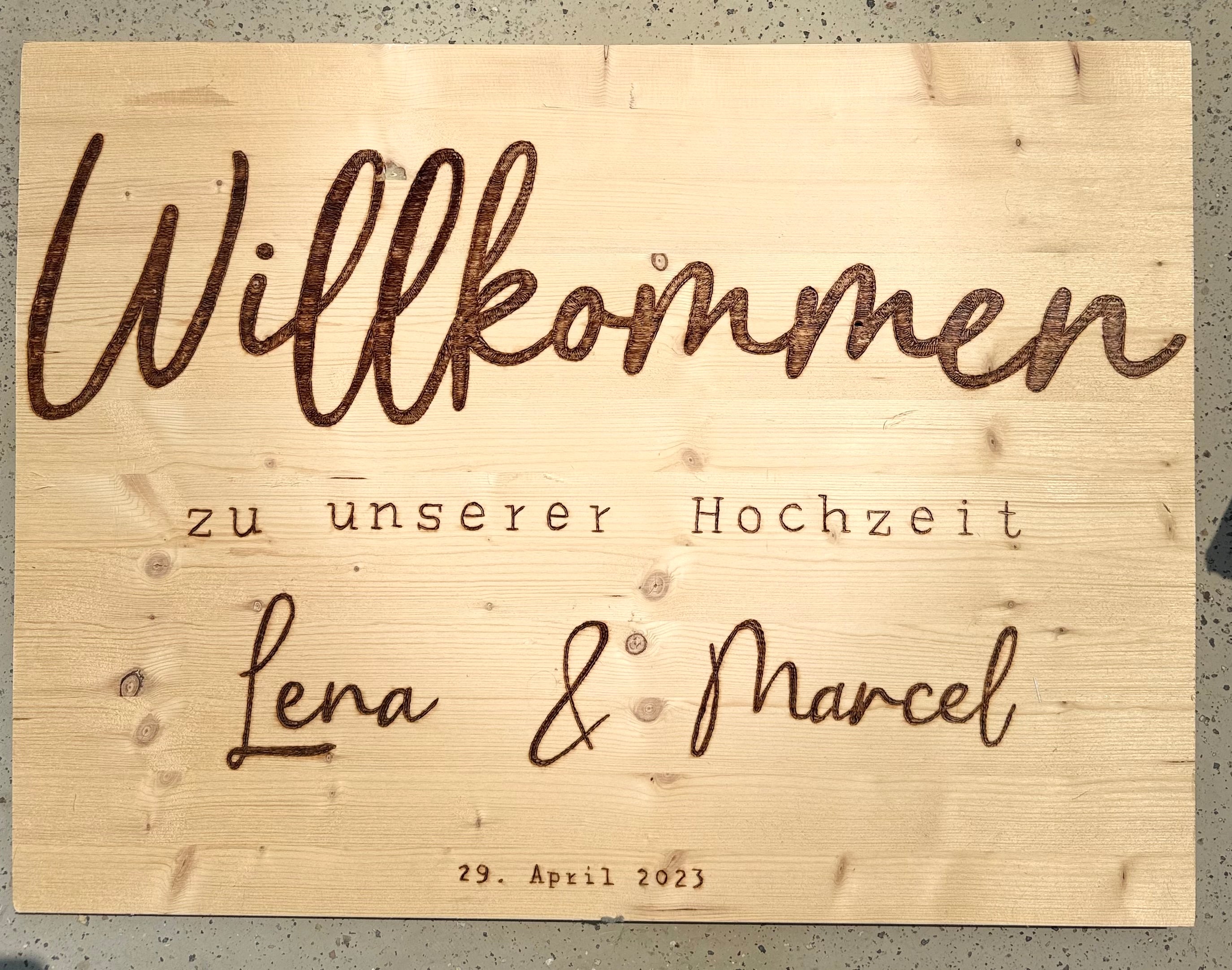 Willkommens Schild