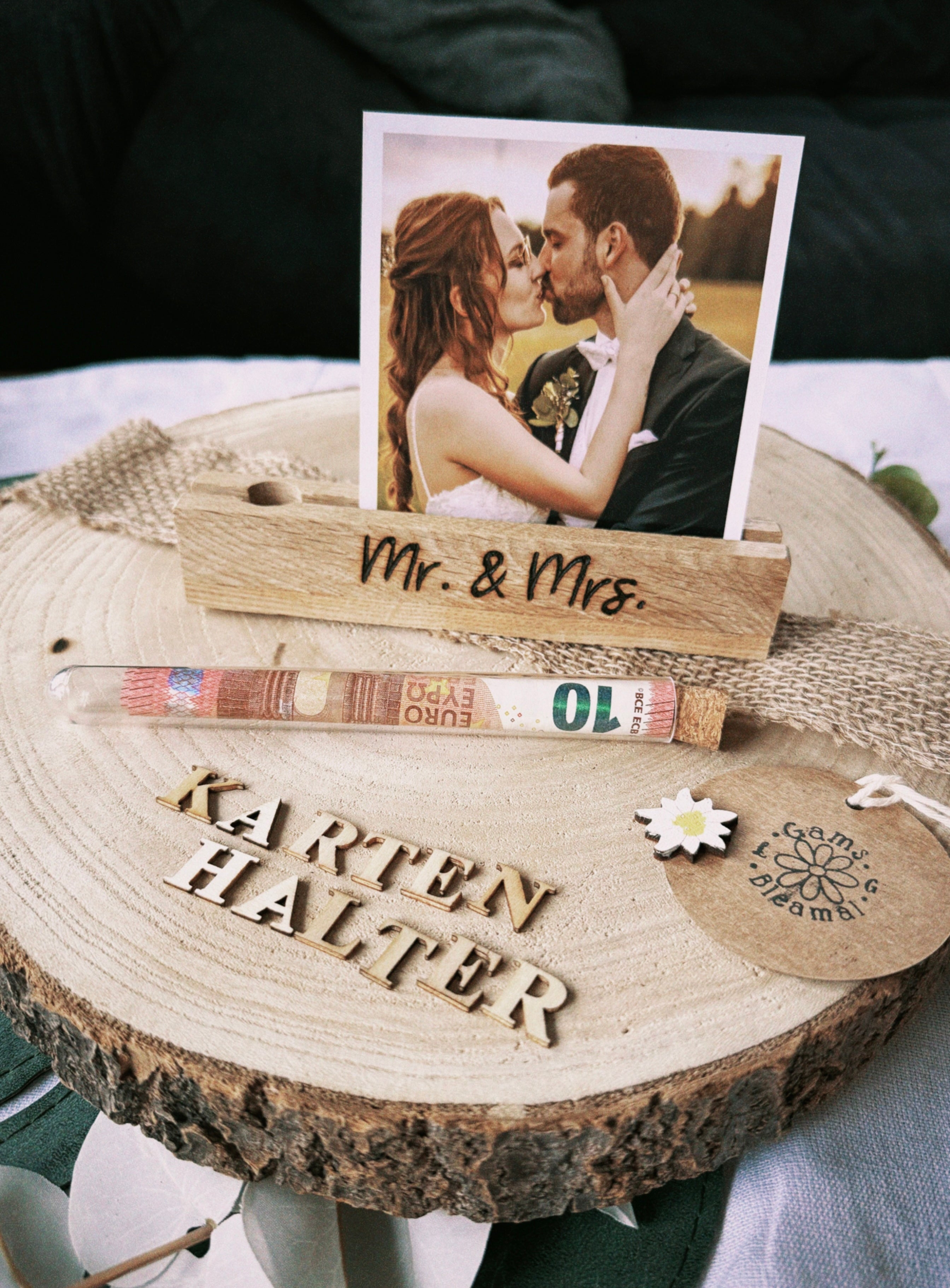 Kartenhalter mit Glas