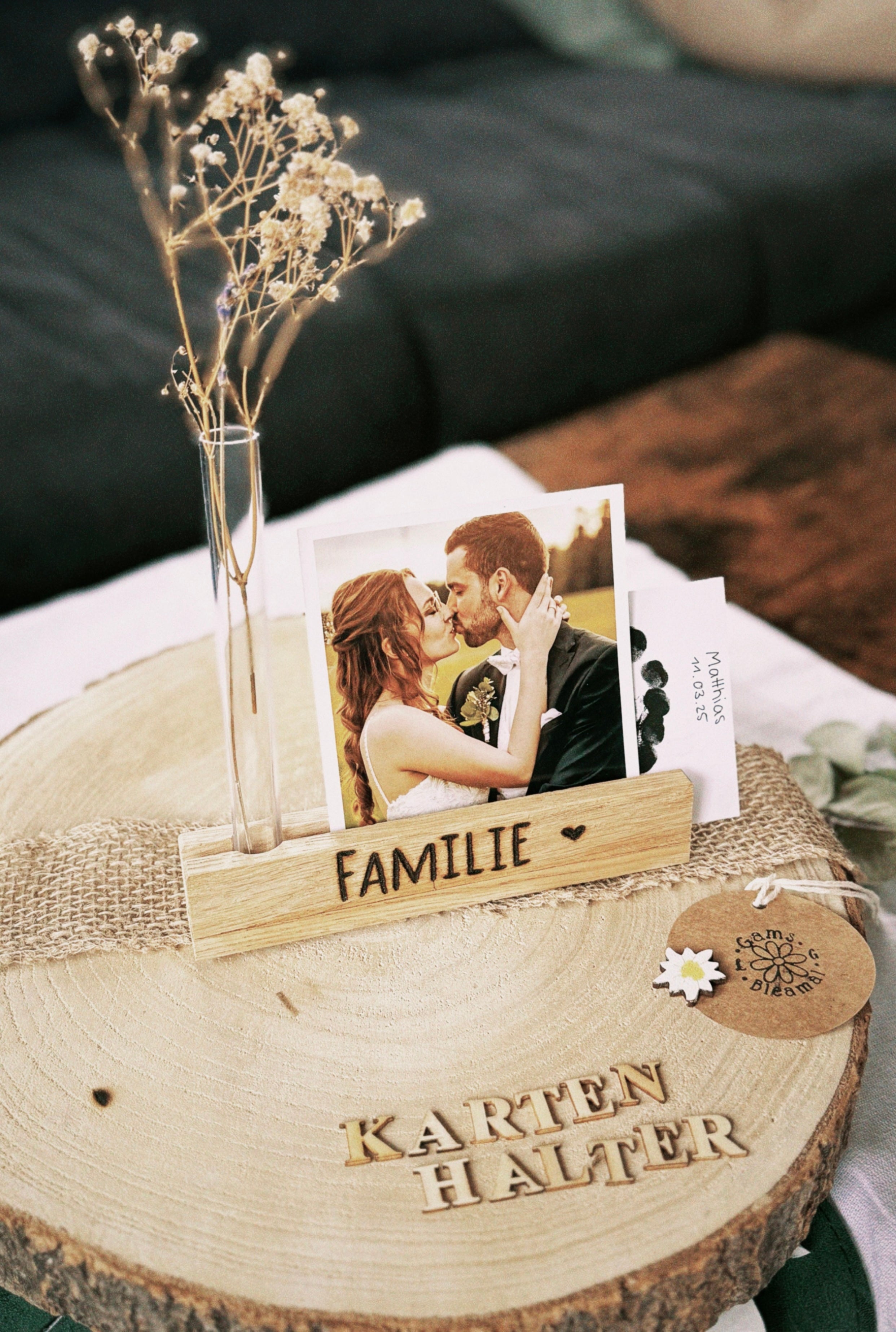 Kartenhalter mit Glas