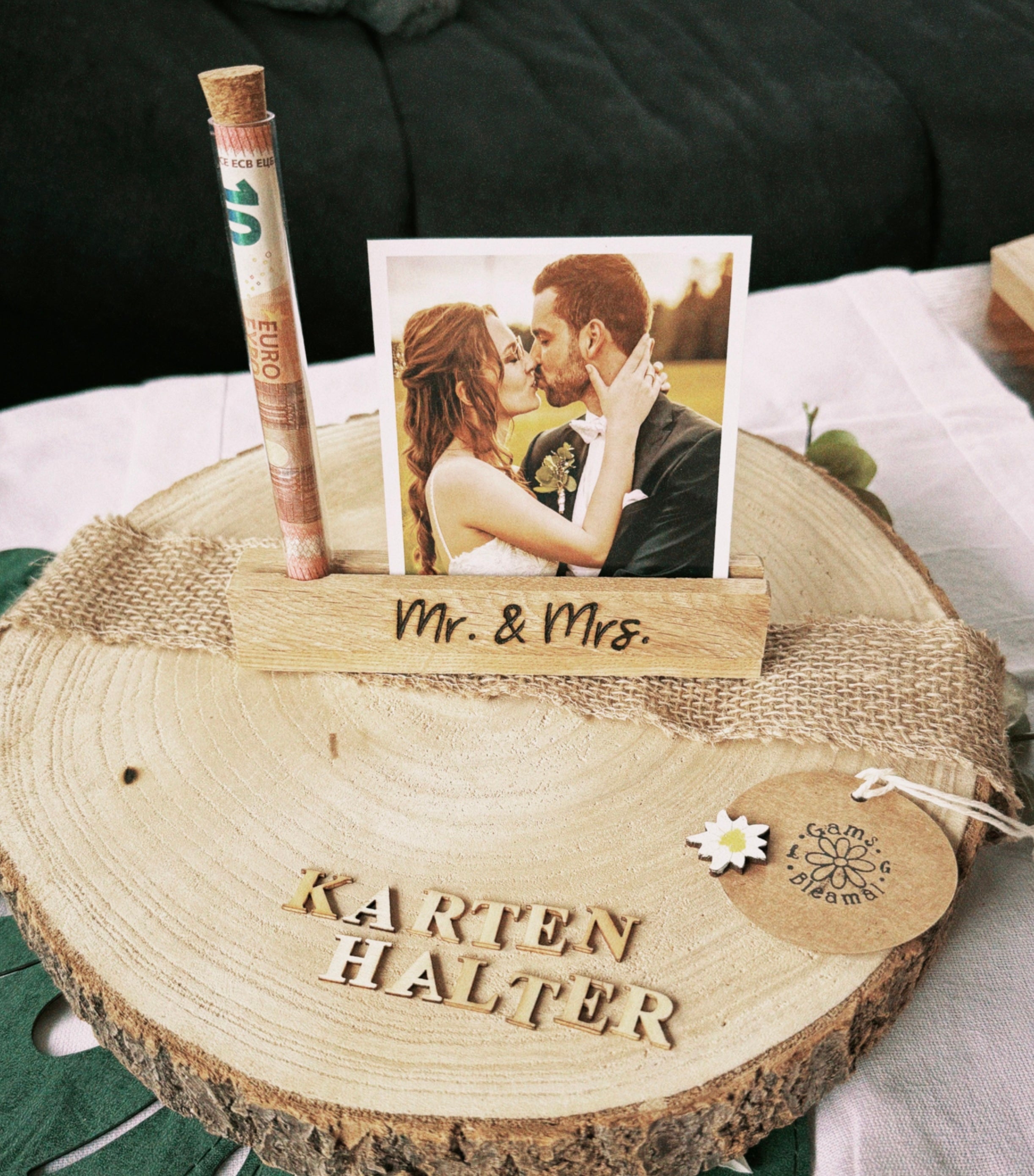 Kartenhalter mit Glas