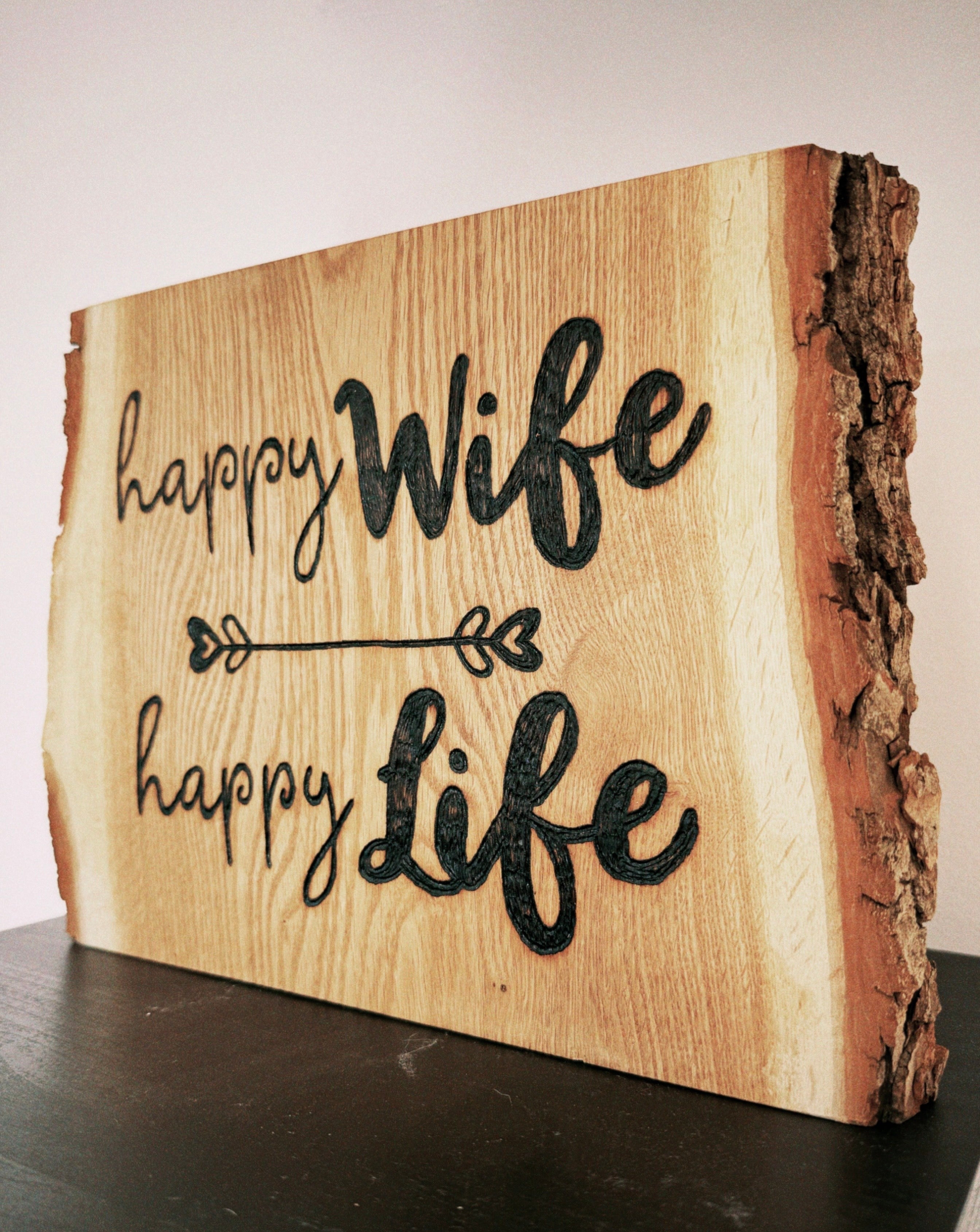 Deko Schild „Happy Wife“