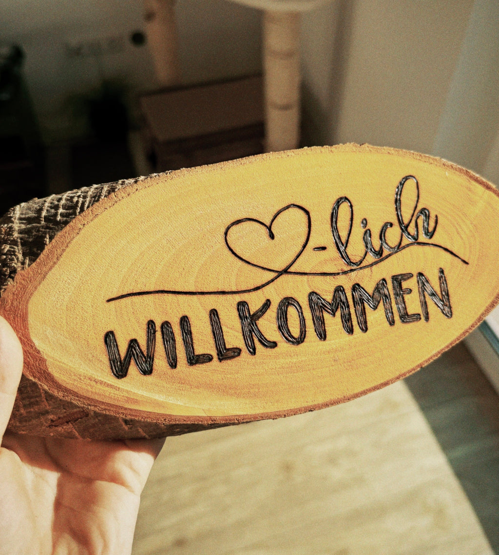Baumscheibe "Willkommen "